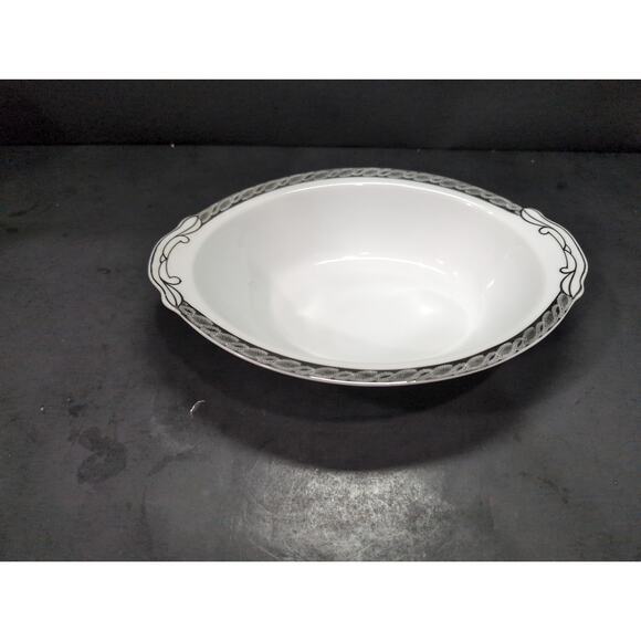 Fukagawa Arita Silver Fern Serving Platter, Hand Painted Oval‎ Bowl, MCM Decor - Picture 1 of 11
